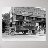 Lieferwagen für Hardware-Store, 1924. Vintages Fot