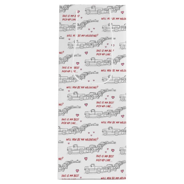 Lieferwagen Line Valentine Funny Lover Geschenktüte Für Weinflaschen (Vorderseite)