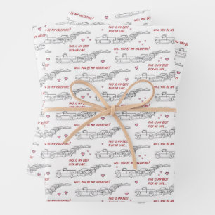 Lieferwagen Linie Valentine Funny Lover Geschenkwr Geschenkpapier Set