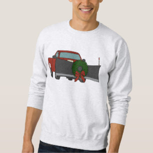 Lieferwagen LKW mit Schneepflug und Weihnachtskran Sweatshirt