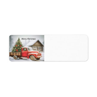 Lieferwagen-LKW mit Weihnachtsbaum