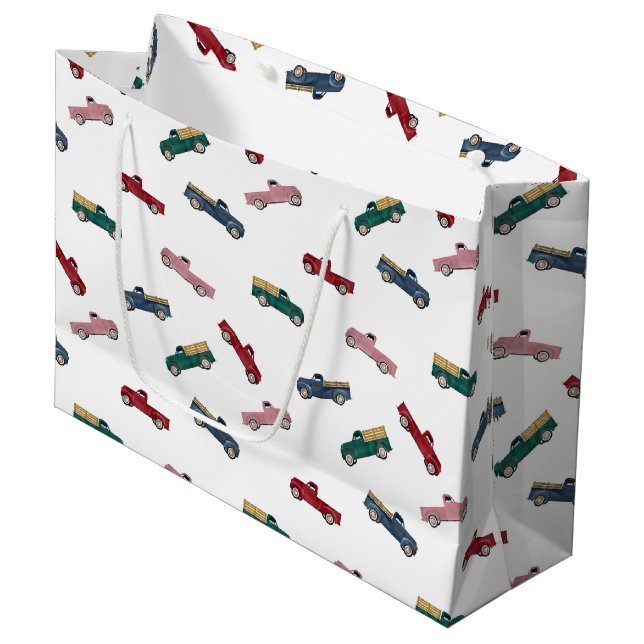 Lieferwagen LKW Niedliche Kraftfahrzeuge Große Geschenktüte (Vorderseite Schrägansicht)