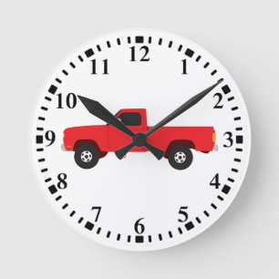 Lieferwagen LKW Runde Wanduhr