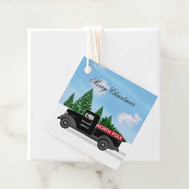 Lieferwagen Nordpol - Frohe Weihnachtsgeschenke Geschenkanhänger (Beispiel)