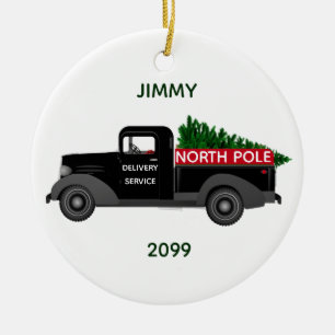 Lieferwagen Nordpol - Keramik Weihnachten Keramik Ornament