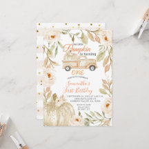 Lieferwagen Truck Pumpkin Dritter Geburtstag Einla