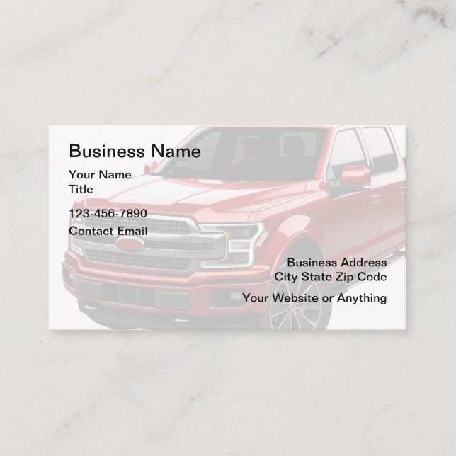 Lieferwagen Truck Theme Business Cards Visitenkarte (Vorderseite)
