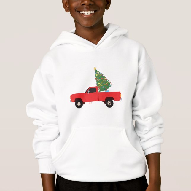 Lieferwagen Truck Weihnachtsbaum Hoodie (Vorderseite)