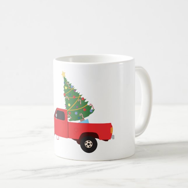 Lieferwagen Truck Weihnachtsbaum Kaffeetasse (VorderseiteRechts)