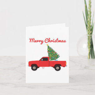 Lieferwagen Truck Weihnachtsbaum Karte