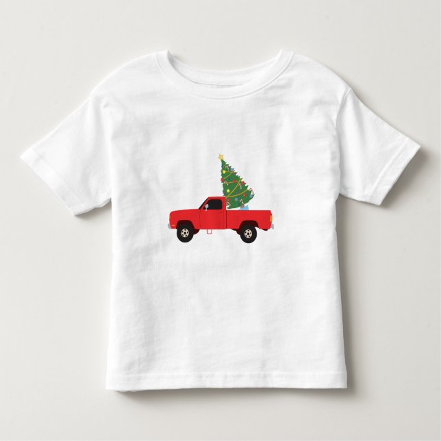 Lieferwagen Truck Weihnachtsbaum Kleinkind T-shirt (Vorderseite)