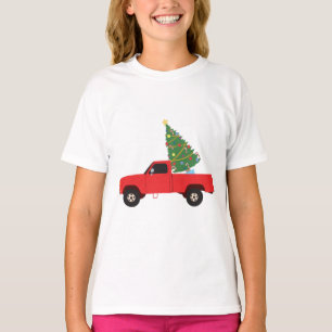 Lieferwagen Truck Weihnachtsbaum T-Shirt