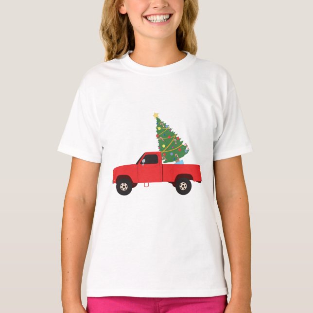 Lieferwagen Truck Weihnachtsbaum T-Shirt (Vorderseite)