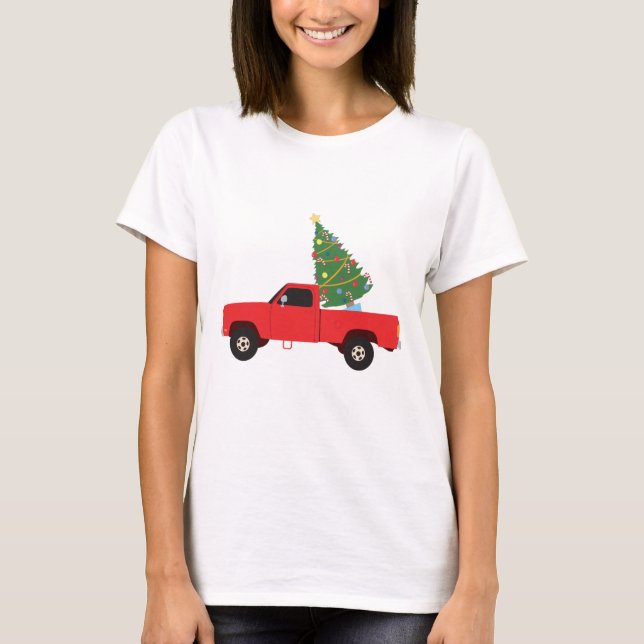 Lieferwagen Truck Weihnachtsbaum T-Shirt (Vorderseite)