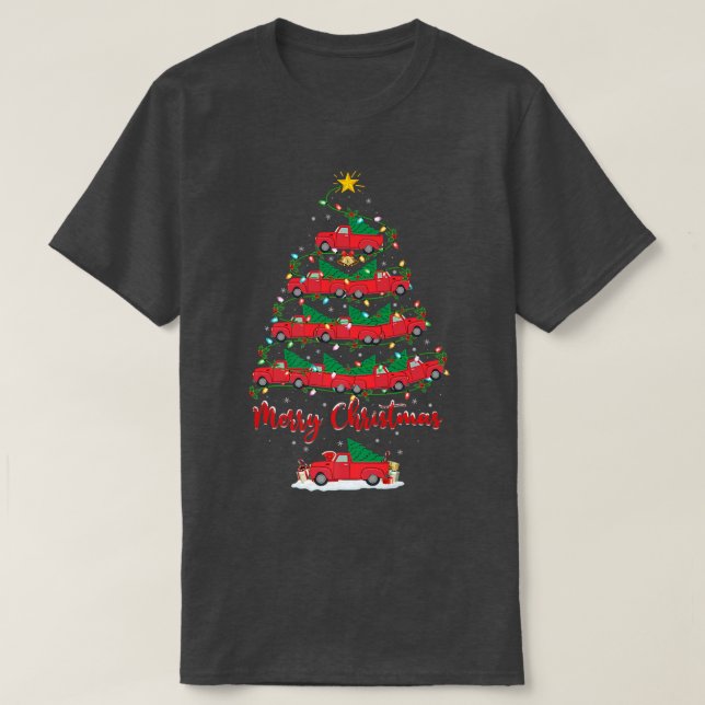 Lieferwagen Truck Xmas Lighting Santa Lieferwagen  T-Shirt (Design vorne)