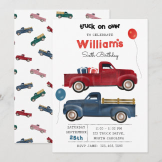Lieferwagen Trucks Niedliche Fahrzeuge Kindergebur Einladung