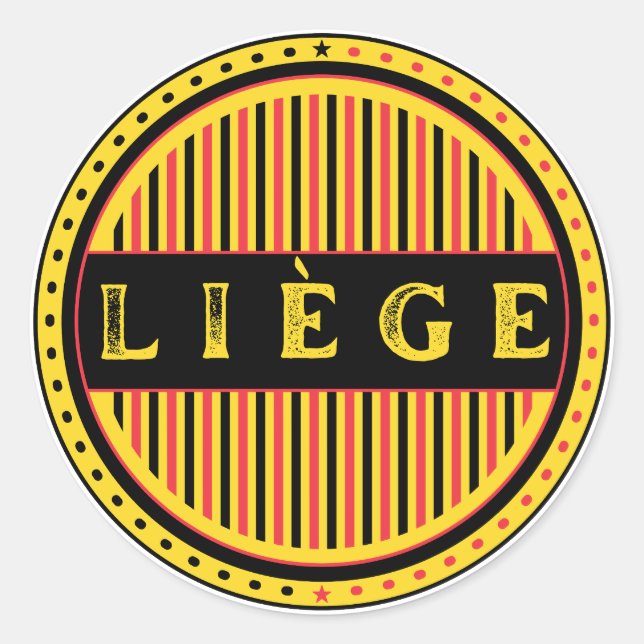 Liège City Pride Emblem – Belgian Identity Runder Aufkleber (Vorderseite)