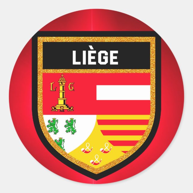 Liège Flag Runder Aufkleber (Vorderseite)