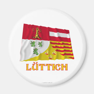 Liège wellenartig bewegende Flagge mit dem Namen Magnet