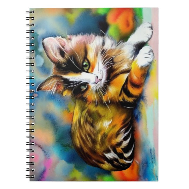 Liegende Katze, Aquarell -  Notizblock (Vorderseite)