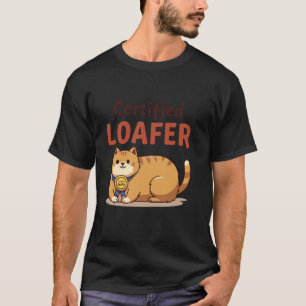 Liegende Katze Lustige Kitty-Brot-Pose Süße Feline T-Shirt