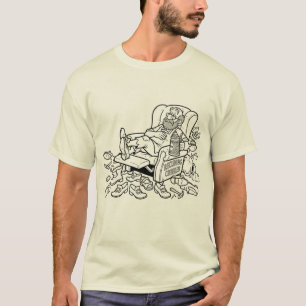 "Liegender Schuhmacher" Retro-Cartoon-Yoga-Pun-Shi T-Shirt