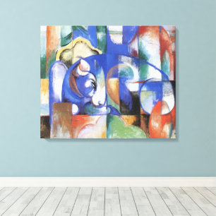 Liegender Stier von Franz Marc, Vintage-Kubismus-K Leinwanddruck