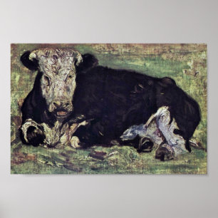 Liegenkuh durch Vincent van Gogh Poster