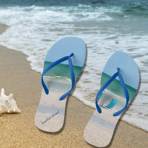 Liegestühle am Strand von Sand Sanibel Island Flor Flip Flops