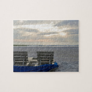 Liegestühle am Strand von St. Pete bei Sonnenunter Puzzle