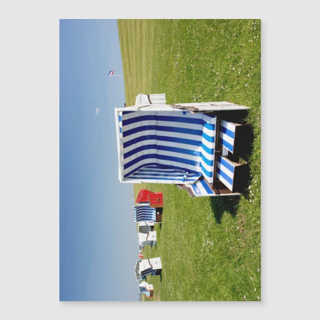 Liegestühle an der Nordsee Magnetkarte (Vorderseite)