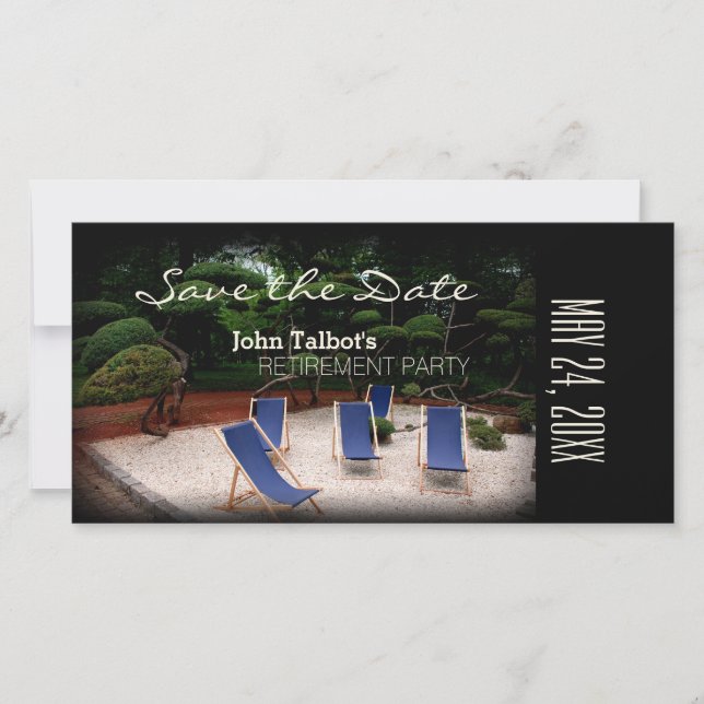 Liegestühle Personalisiertes Ruhestand Save the Da Date (Vorderseite)