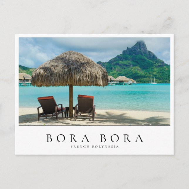 Liegestühle von Bora Bora, Polynesien Postkarte (Vorderseite)