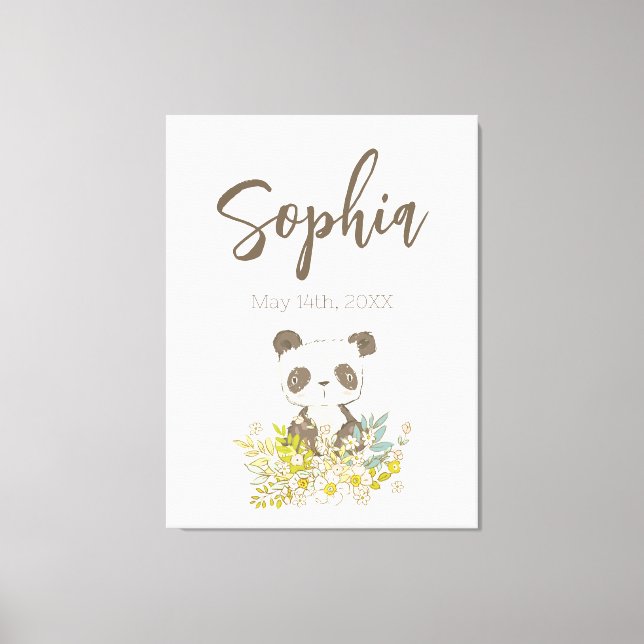 Lienzo Baby Shower Panda Leinwanddruck (Vorderseite)