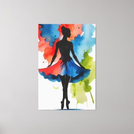 lienzo Bailarina arte abstracto en acuarela Leinwanddruck