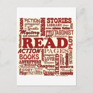 Lies alles darüber rot! postkarte