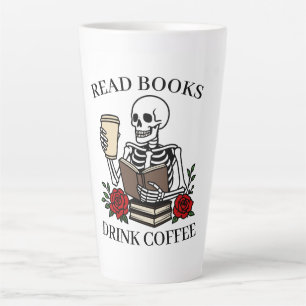Lies Bücher, trinke Kaffee, lustiger Buchliebhaber Milchtasse