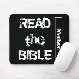 Lies die Bibel Schwarz und Weiß Mousepad