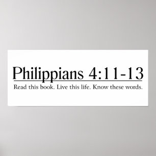 Lies die Philippinen 4:11-13 Poster