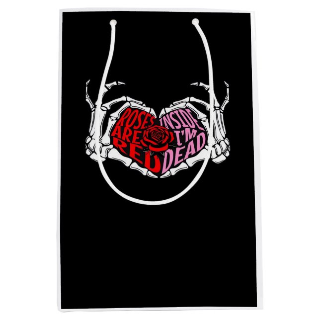 Lies drinnen, ich bin tot - Sarcastic Valentine's  Mittlere Geschenktüte (Vorderseite)