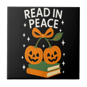 Lies in Frieden Lustiges Halloween-Buch Fliese