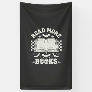 Lies Mehr Bücher Retro Halloween Buchliebhaber Banner