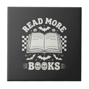Lies Mehr Bücher Retro Halloween Buchliebhaber Fliese
