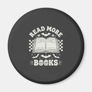 Lies Mehr Bücher Retro Halloween Buchliebhaber Magnet