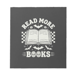 Lies Mehr Bücher Retro Halloween Buchliebhaber Notizblock