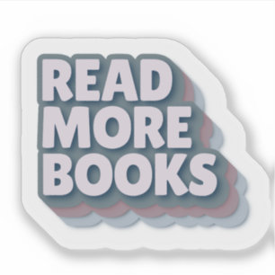 Lies Mehr Bücher Retro-Typografie-Aufkleber Aufkleber