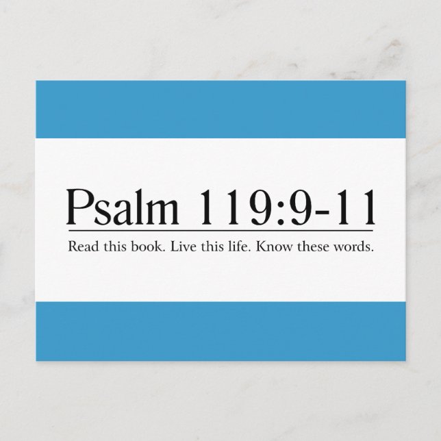Lies the Bible Psalm 119:9-11 Postkarte (Vorderseite)