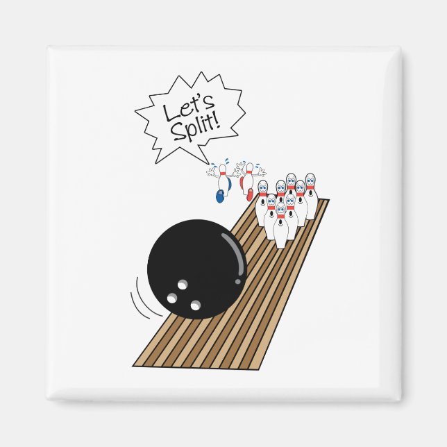 ließ erschreckte Bowling Buttone Cartoon Spaß Magnet (Vorne)