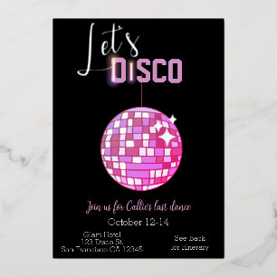 Ließt Disco Bachelorette Folieneinladung