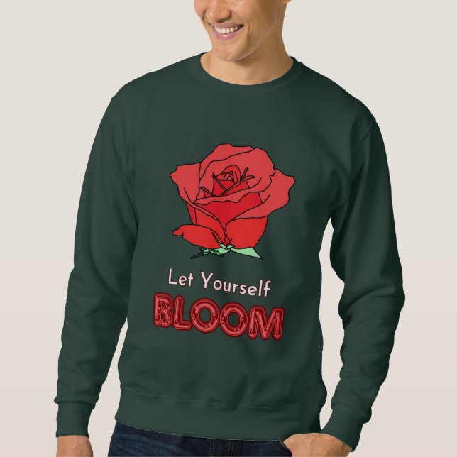 Ließt Rote Rose Blume Kunst Sweatshirt (Vorderseite)